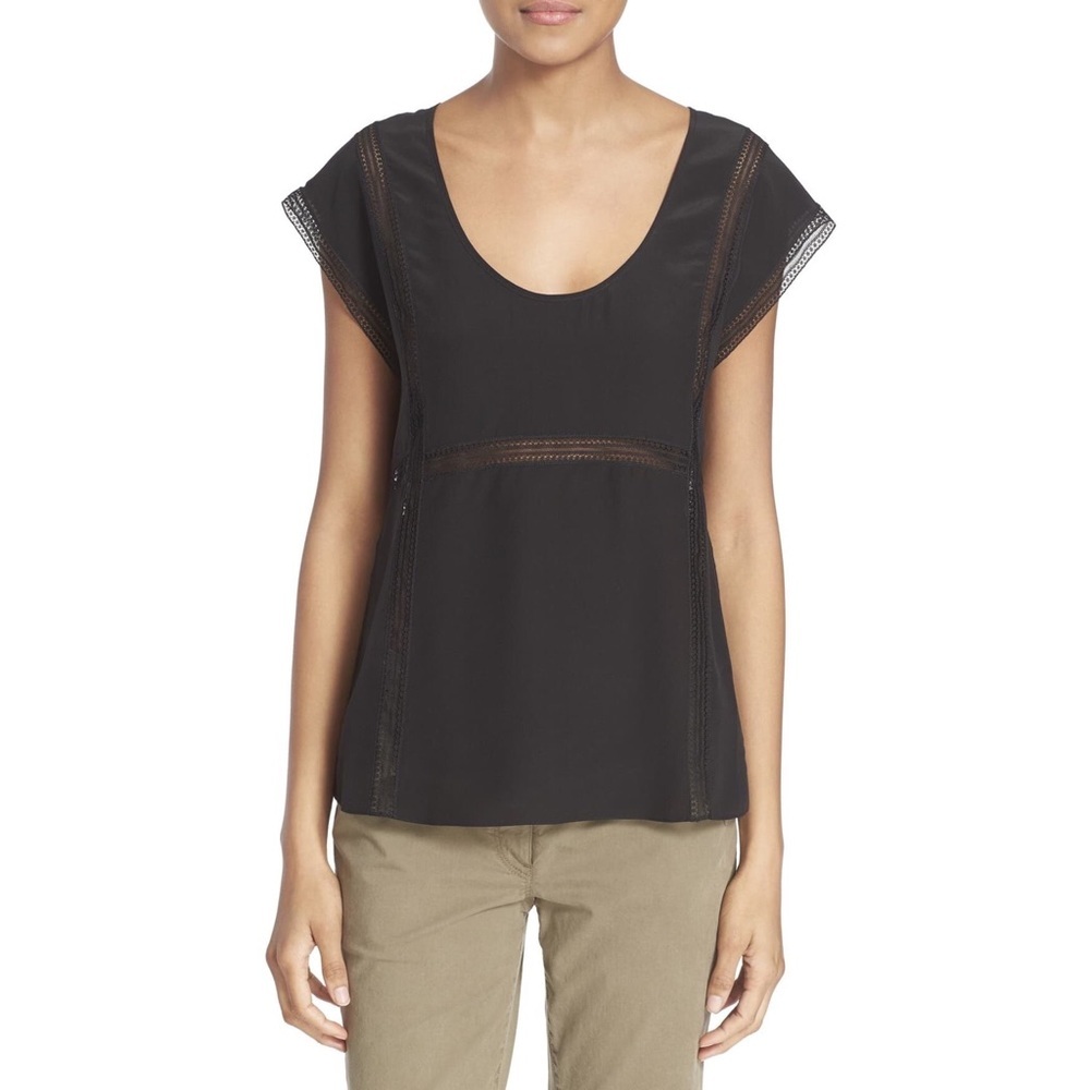 Theory Lace Silk Top